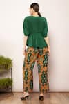 Shop_Babita Malkani_Green Crepe Sweetheart Neck Plain Ruched Top _at_Aza_Fashions