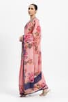 Buy_Satya Paul_Pink Silk Crepe Printed Rosette Saree With Running Blouse Piece _Online_at_Aza_Fashions