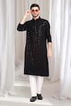 Buy_Aham-Vayam_Black Cotton Embellished Sequin Ulas Kurta With Pant _at_Aza_Fashions