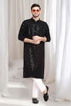 Aham-Vayam_Black Cotton Embellished Sequin Ulas Kurta With Pant _at_Aza_Fashions