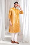 Aham-Vayam_Yellow Cotton Embellished Sequin Ambar Kurta Pant Set _at_Aza_Fashions