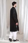 Buy_Aham-Vayam_Black Cotton Embroidered Thread Mrinaal Checkered Kurta With Patiala _Online_at_Aza_Fashions