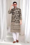 Buy_Aham-Vayam_Black Cotton Embroidery Sequin Kashish Kurta Churidar Set 