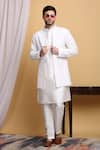 Buy_Aham-Vayam_Ivory Cotton Silk Embroidery Floral Nakkashkaari Jacket Pant Set _at_Aza_Fashions