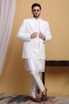 Buy_Aham-Vayam_Ivory Cotton Silk Embroidery Honeycomb Kohima Pattern Jacket Pant Set 