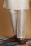 Aham-Vayam_Ivory Cotton Silk Embroidery Geometric Om Jacket Pant Set _Online