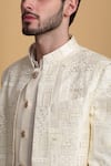 Buy_Aham-Vayam_Cream Cotton Silk Embroidery Geometric Zardozi Jacket Pant Set _Online