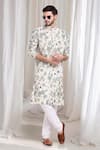 Buy_Aham-Vayam_White Cotton Embroidery Floral Pushp Kurta With Churidaar _at_Aza_Fashions