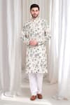 Buy_Aham-Vayam_White Cotton Embroidery Floral Pushp Kurta With Churidaar _Online_at_Aza_Fashions