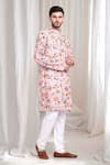 Buy_Aham-Vayam_Pink Cotton Embroidery Floral Pushp-varsha Kurta With Churidaar _at_Aza_Fashions