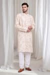 Buy_Aham-Vayam_Ivory Cotton Embroidery Thread Phool Kurta With Churidaar _Online_at_Aza_Fashions