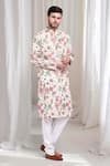 Buy_Aham-Vayam_White Cotton Embroidery Floral Pushp Kurta With Churidaar _at_Aza_Fashions