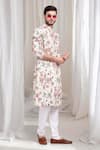 Shop_Aham-Vayam_White Cotton Embroidery Floral Pushp Kurta With Churidaar 