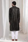 Shop_Aham-Vayam_Black Cotton Embroidery Sequins Harshit Kurta With Churidaar _at_Aza_Fashions