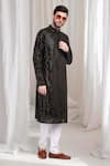 Buy_Aham-Vayam_Black Cotton Embroidery Sequins Harshit Kurta With Churidaar 