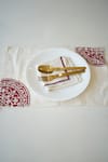 Buy_Inheritance India_White 100% Cotton Rangoli Print Table Mat And Napkin Set _at_Aza_Fashions