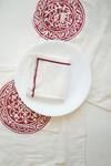 Buy_Inheritance India_White 100% Cotton Rangoli Print Table Mat And Napkin Set _Online_at_Aza_Fashions