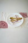 Buy_Inheritance India_White 100% Cotton Rangoli Pattern Table Mat And Napkin Set _at_Aza_Fashions