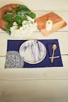 Shop_Inheritance India_Blue 100% Cotton Rangoli Work Table Mat And Napkin Set _at_Aza_Fashions