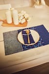 Buy_Inheritance India_Blue 100% Cotton Dragon Fly Block Print Table Mat And Napkin Set _at_Aza_Fashions