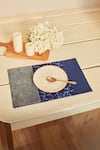 Inheritance India_Blue 100% Cotton Dragon Fly Block Print Table Mat And Napkin Set _Online_at_Aza_Fashions