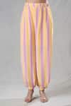 Buy_Suave_Yellow Pant Crepe Shell Round Detailed Draped Kaftan With 