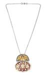 Shop_Sangeeta Boochra_Gold Plated Tia Blossom Pendant Chain Necklace _at_Aza_Fashions