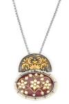 Sangeeta Boochra_Gold Plated Tia Blossom Pendant Chain Necklace _Online_at_Aza_Fashions