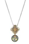 Sangeeta Boochra_Green Aliza Floral Motif Carved Pendant Necklace _Online_at_Aza_Fashions