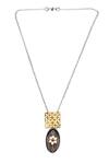 Shop_Sangeeta Boochra_Black Banita Carved Pendant Necklace _at_Aza_Fashions