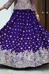 Mrunalini Rao_Purple Raw Silk Embroidered Zardozi Plunge V Neck Meenakari Lehenga With Jacket _Online