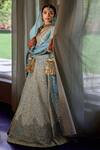 Buy Mrunalini Rao Blue Silk, Organza Zari, Embroidery Taara Bloom Zardozi Work Bridal Lehenga Set Online Buy_Mrunalini Rao_Blue Silk, Organza Zari, Embroidery Taara Bloom Zardozi Work Bridal Lehenga Set _Online