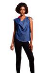 Buy_Echke_Blue 100% Denim Cowl Neckline Top _Online_at_Aza_Fashions