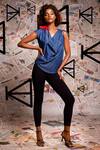 Shop_Echke_Blue 100% Denim Cowl Neckline Top _Online_at_Aza_Fashions