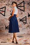 Shop_Echke_Blue 100% Denim Collared Midi Dress _at_Aza_Fashions