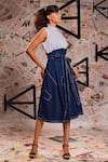 Buy_Echke_Blue 100% Denim Collared Midi Dress 