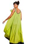 Buy_Echke_Green 100% Cotton Scoop Self Flower Design Maxi Dress 