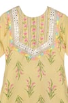 Buy_MINIME ORGANICS_Yellow Cotton Print Lily Mirror Lace Embroidered Kurta With Harem Pant _Online_at_Aza_Fashions