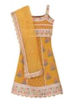 Buy_MINIME ORGANICS_Yellow Cotton Print Wildbloom Gota Lace Embellished Lehenga Set _at_Aza_Fashions