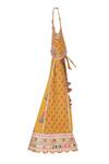 MINIME ORGANICS_Yellow Cotton Print Wildbloom Gota Lace Embellished Lehenga Set _Online_at_Aza_Fashions