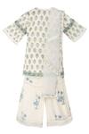 Shop_MINIME ORGANICS_Off White Lurex Lining Print Gul Striped Kurta Sharara Set _at_Aza_Fashions