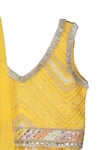 Buy_MINIME ORGANICS_Yellow Chinon Lining Cotton Embroidery Chevron Lace Embellished Lehenga Set _Online_at_Aza_Fashions