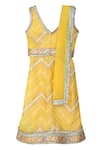 Shop_MINIME ORGANICS_Yellow Chinon Lining Cotton Embroidery Chevron Lace Embellished Lehenga Set _at_Aza_Fashions