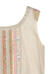 Shop_MINIME ORGANICS_Off White Lurex Lining Striped Embellished Kurta Sharara Set _Online_at_Aza_Fashions