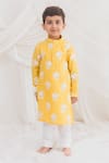 Buy_Chotibuti_Yellow Chanderi Embroidered Thread Floral Kurta With Pyjama _at_Aza_Fashions