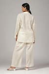 Shop_Rina Dhaka_Cream Cotton Embroidered Woven Collar Patterned Top With Pant _at_Aza_Fashions