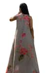 Buy_Raiman_Grey Cotton Hand Embroidery Thread V-neck Boho Villea Painted Dress 