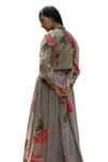 Buy_Raiman_Grey Cotton Hand Embroidery Thread Shirt Boho Villea Vintage And Skirt Set 