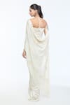 Shop_Tarun Tahiliani_Ivory Corset Foil Jersey Embellished Crystal Illusion Draped Concept Saree With _at_Aza_Fashions