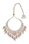 Buy_Auraa Trends_Gold Plated Imitation Diamonds Kundan Embellished Necklace With Earrings 